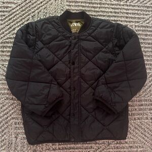 Zara Boys Black Quilted Bomber Jacket, 8-9